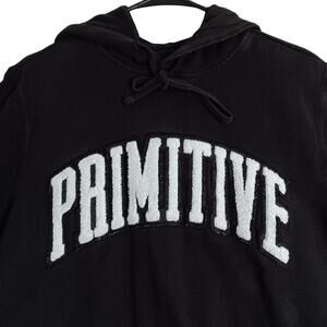 Primitive Skateboarding Hoodie Mens Small Black Embroidered Spellout Skate Y2K